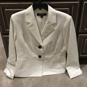 Kasper Cream Blazer with Black Buttons